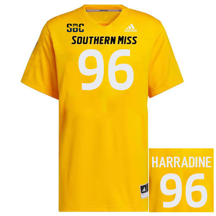 Southern Miss Golden Eagles #96 Reed Harradine Football Jersey Stitched-Gold